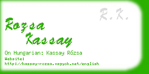 rozsa kassay business card